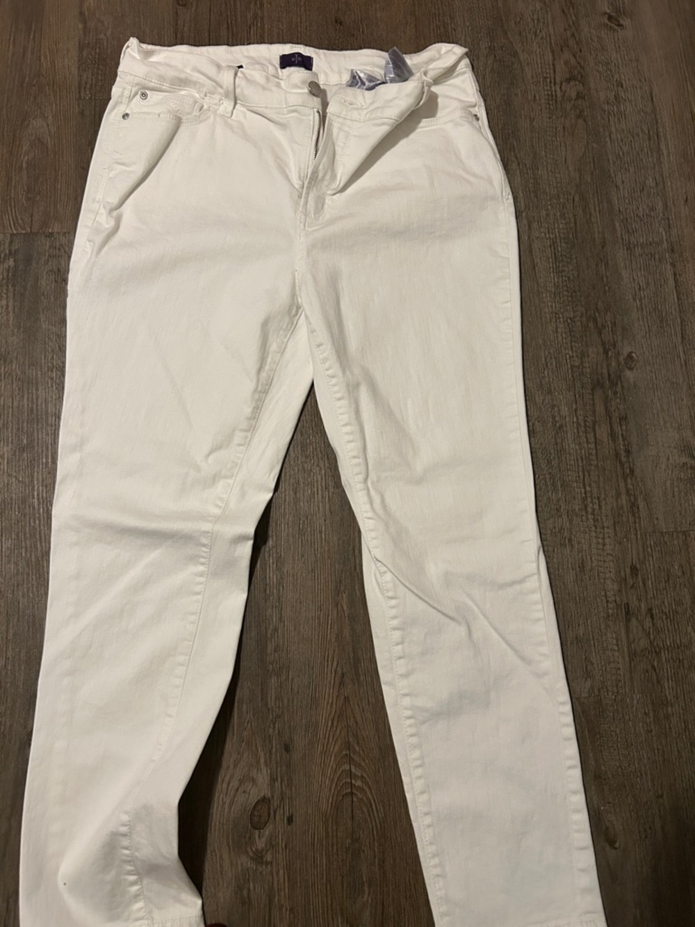 NYDJ White Cropped Straight Jeans